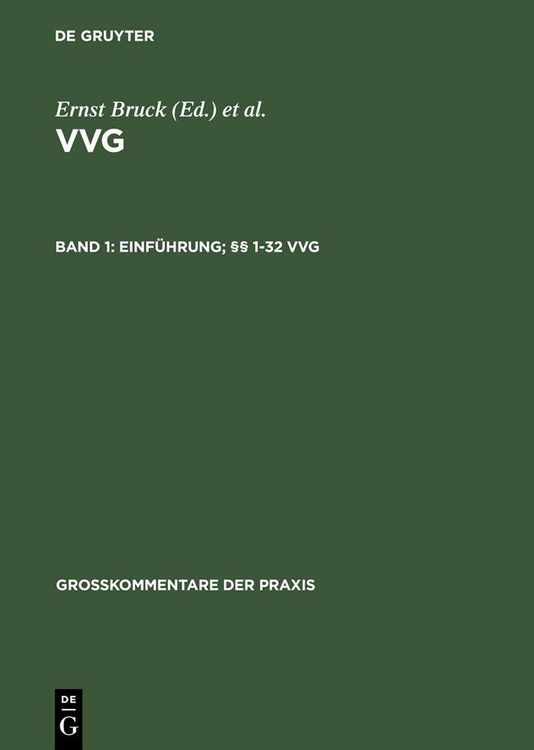 Produktbild: Einf&uuml;hrung; &sect;&sect; 1-32 VVG