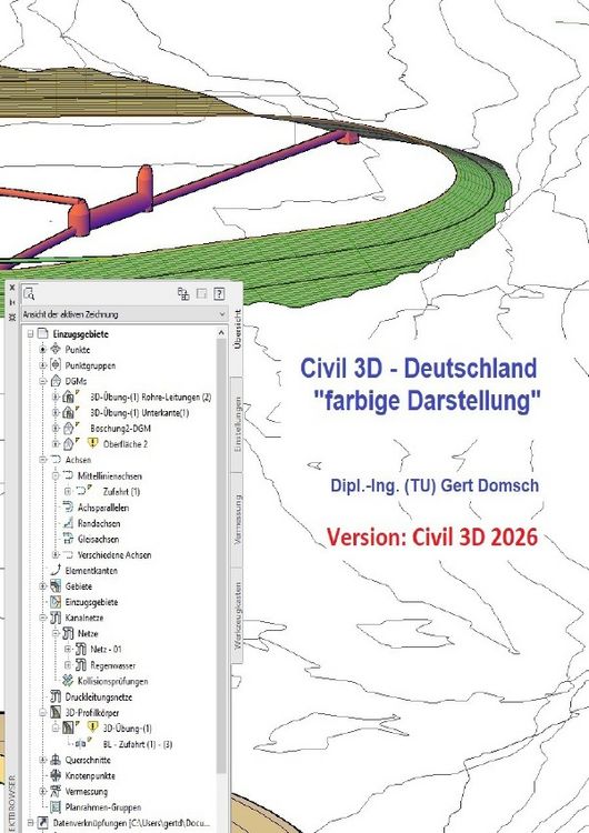 Produktbild: Cvil 3D Deutschland / Civil 3D-Deutschland, 2026 "farbige Darstellung" (f&uuml;r Anwender)