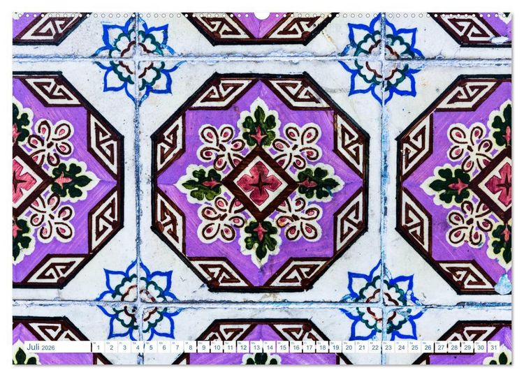 Produktbild: Fliesen von Lissabon (hochwertiger Premium Wandkalender 2026 DIN A2 quer), Kunstdruck in Hochglanz