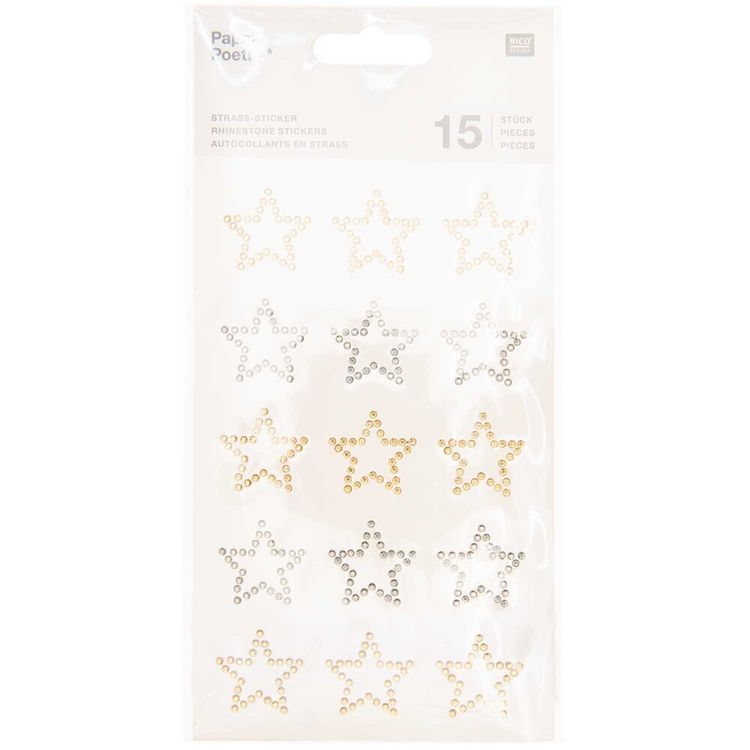 Produktbild: Strass-Sticker Sterne, 15 St&uuml;ck