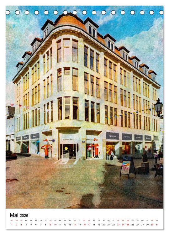 Produktbild: Hansestadt Wismar - Aquarellansichten der Perle des Nordens (Tischkalender 2026 DIN A5 hoch), CALVENDO Monatskalender