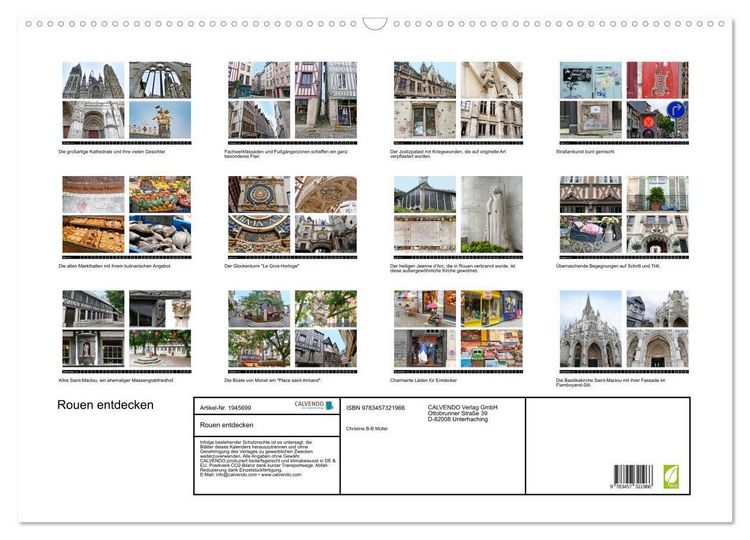 Produktbild: Rouen entdecken (Wandkalender 2026 DIN A2 quer), CALVENDO Monatskalender