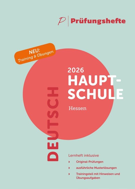 Produktbild: Pr&uuml;fungsheft & Training &ndash; 2026 Deutsch Hauptschule &ndash; Hessen &ndash; Original-Pr&uuml;fungen und L&ouml;sungen