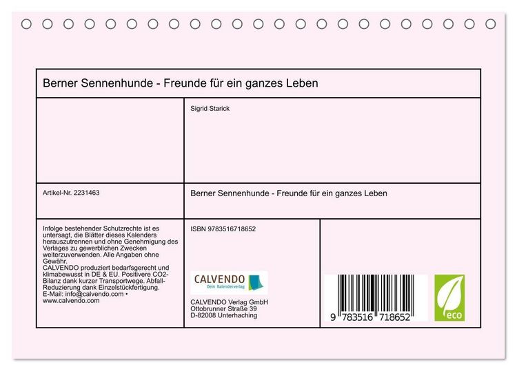 Produktbild: Berner Sennenhunde - Freunde f&uuml;r ein ganzes Leben (Tischkalender 2026 DIN A5 quer), CALVENDO Monatskalender