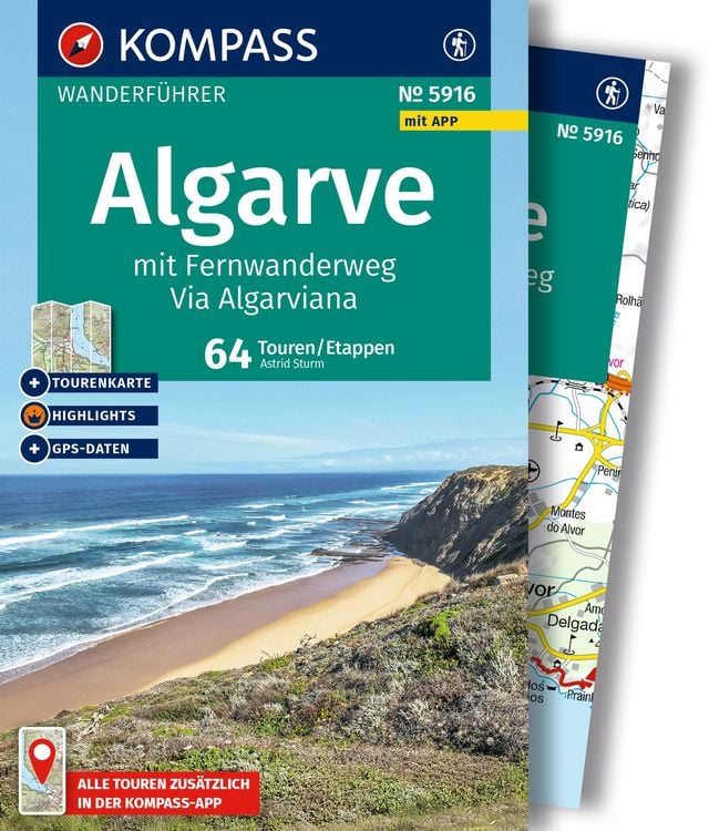 Produktbild: KOMPASS Wanderführer Algarve mit Fernwanderweg Via Algarviana, 64 Touren / Etappen mit Extra-Tourenkarte
