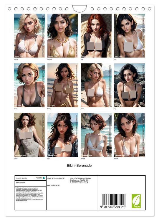 Produktbild: Bikini-Serenade (Wandkalender 2026 DIN A4 hoch), CALVENDO Monatskalender