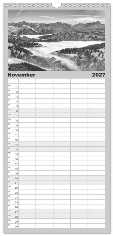 Produktbild: Familienplaner 2027 - Traumhafte Allg&auml;uer Alpen mit 5 Spalten (Wandkalender, 21 x 45 cm) CALVENDO