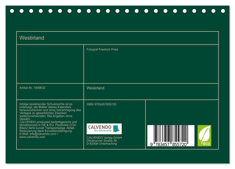 Produktbild: Westirland (Tischkalender 2026 DIN A5 quer), CALVENDO Monatskalender