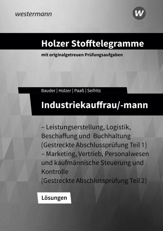 Produktbild: Holzer Stofftelegramme Baden-W&uuml;rttemberg &ndash; Industriekauffrau/-mann