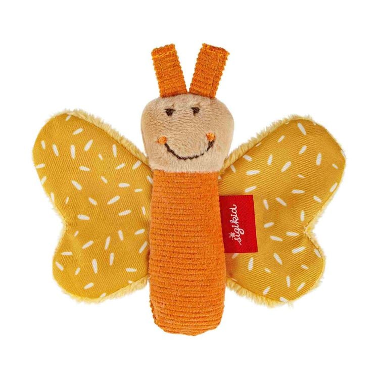 Produktbild: sigikid 43369 - Greifling Schmetterling ocker Yellow, Materialmix, 9 cm, Babyspielzeug