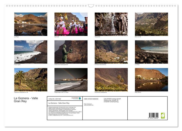 Produktbild: La Gomera - Valle Gran Rey (Wandkalender 2026 DIN A2 quer), CALVENDO Monatskalender
