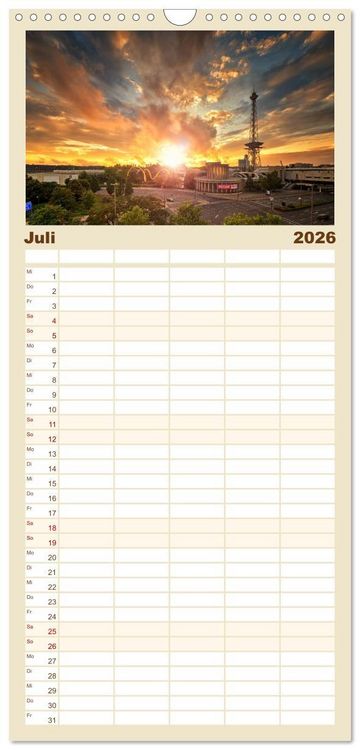 Produktbild: Familienplaner 2026 - Berlin zwischen Tag und Nacht mit 5 Spalten (Wandkalender, 21 x 45 cm) CALVENDO
