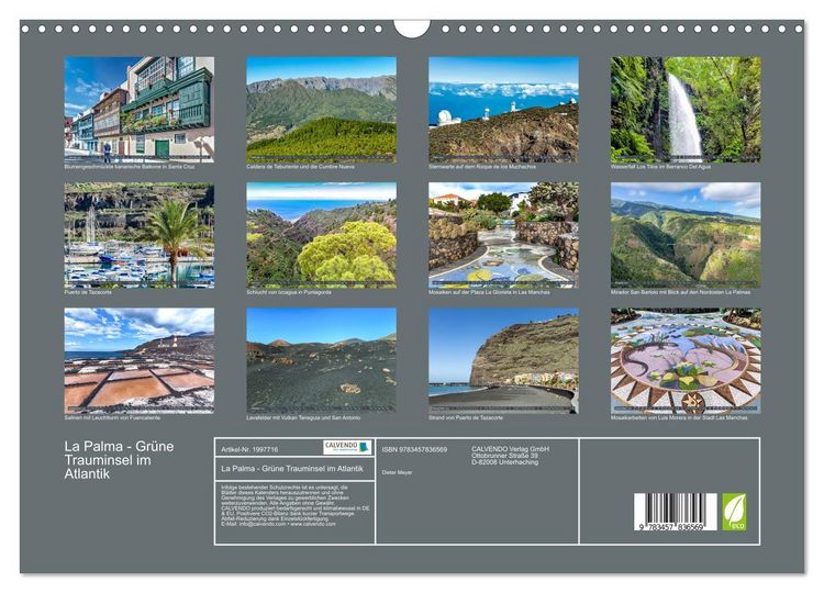 Produktbild: La Palma - Gr&uuml;ne Trauminsel im Atlantik (Wandkalender 2026 DIN A3 quer), CALVENDO Monatskalender