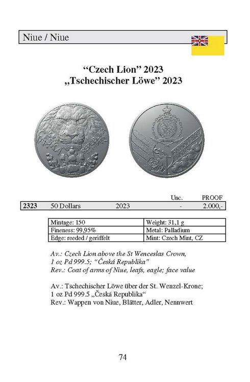 Produktbild: Palladium-M&uuml;nzkatalog