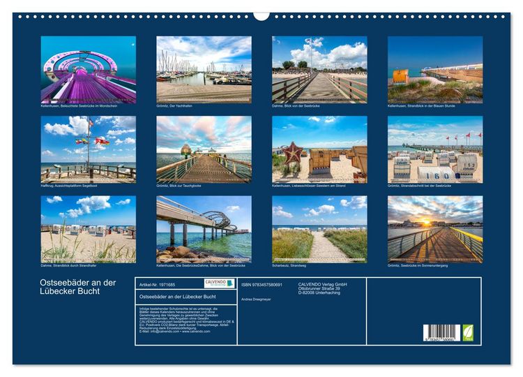 Produktbild: Ostseeb&auml;der an der L&uuml;becker Bucht (Wandkalender 2026 DIN A2 quer), CALVENDO Monatskalender