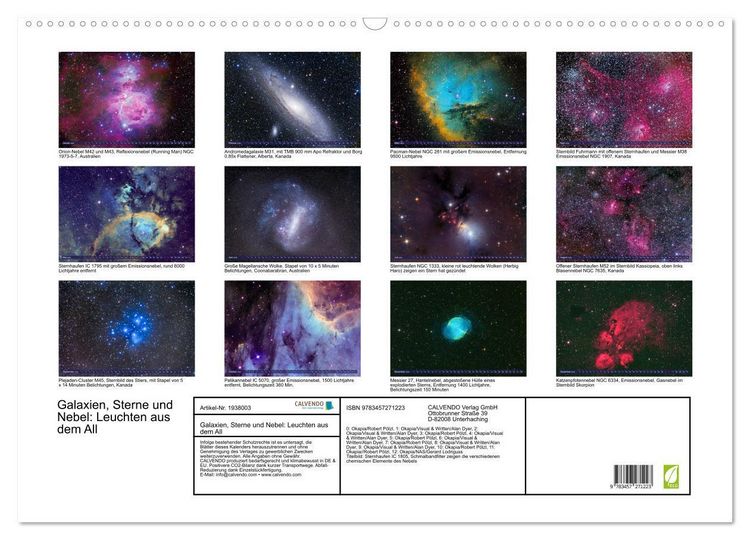 Produktbild: Galaxien, Sterne und Nebel: Leuchten aus dem All (Wandkalender 2026 DIN A2 quer), CALVENDO Monatskalender