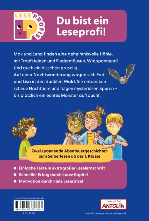 Produktbild: Leseprofis &ndash; Geheimnisvolle Abenteuer im Dunkeln, 1. Klasse (Doppelband)