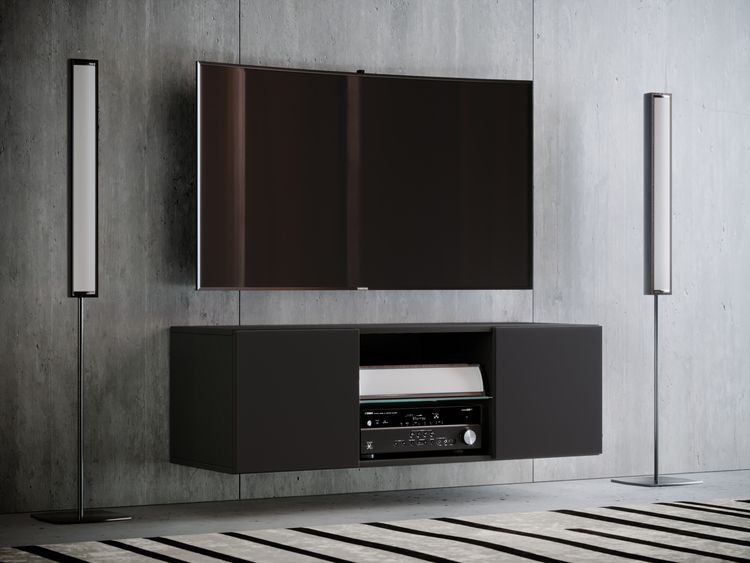 Produktbild: Holz TV Wand H&auml;nge Lowboard Fernsehschrank Jusa 95