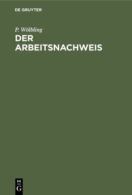 Produktbild: Der Arbeitsnachweis