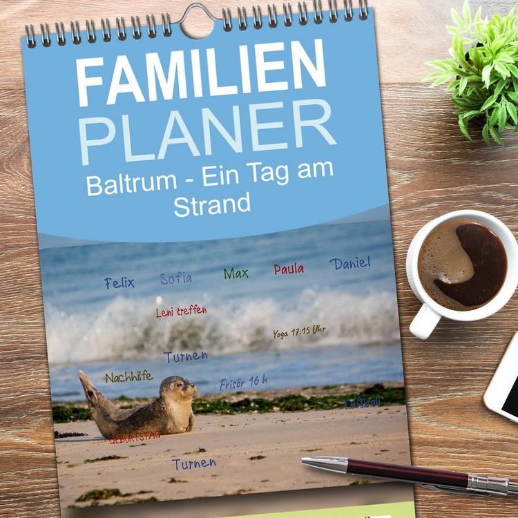 Produktbild: Familienplaner 2026 - Baltrum - Ein Tag am Strand mit 5 Spalten (Wandkalender, 21 x 45 cm) CALVENDO