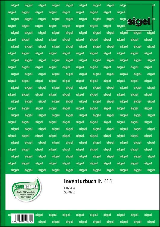 Produktbild: Inventur-Block 415 A4 50 Blatt Sigel