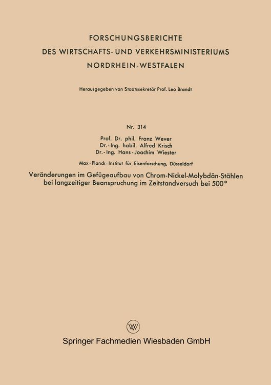 Produktbild: Ver&auml;nderungen im Gef&uuml;geaufbau von Chrom-Nickel-Molybd&auml;n-St&auml;hlen bei langzeitiger Beanspruchung im Zeitstandversuch bei 500&deg;