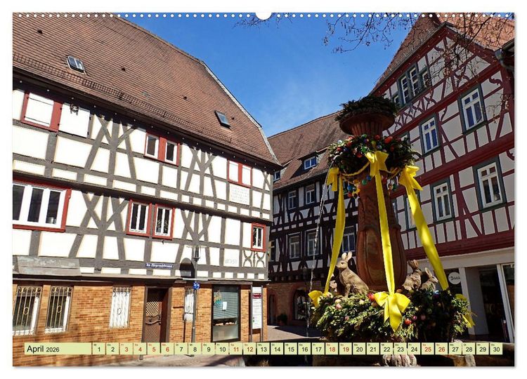 Produktbild: Weinregion Bergstra&szlig;e Burgen, Wein und Mandelbl&uuml;te (hochwertiger Premium Wandkalender 2026 DIN A2 quer), Kunstdruck in Hochglanz