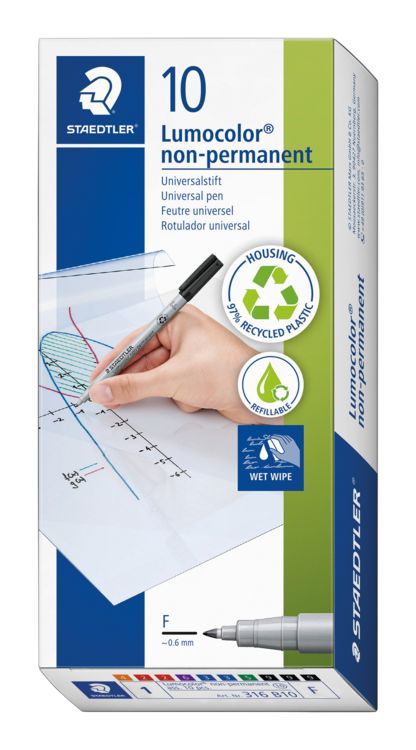 Produktbild: STAEDTLER Lumocolor non-permanent pen 316, Universalstift F, 10er Set