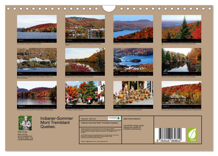 Produktbild: Indianer-Sommer Mont Tremblant Quebec (Wandkalender 2026 DIN A4 quer), CALVENDO Monatskalender