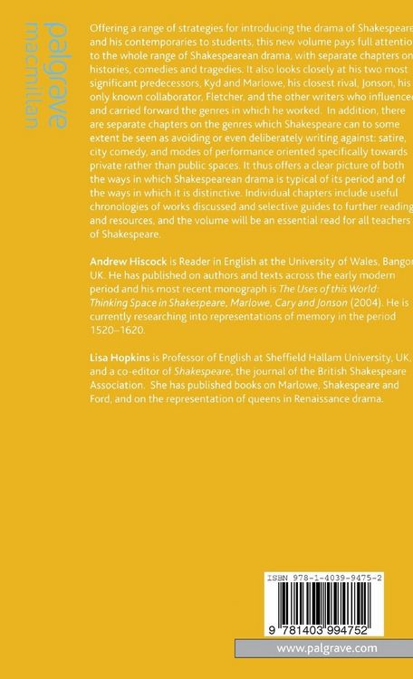 Produktbild: Teaching Shakespeare and Early Modern Dramatists