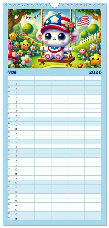 Produktbild: Familienplaner 2026 - Buddy Stars - Abenteuer f&uuml;r Kinder mit 5 Spalten (Wandkalender, 21 x 45 cm) CALVENDO