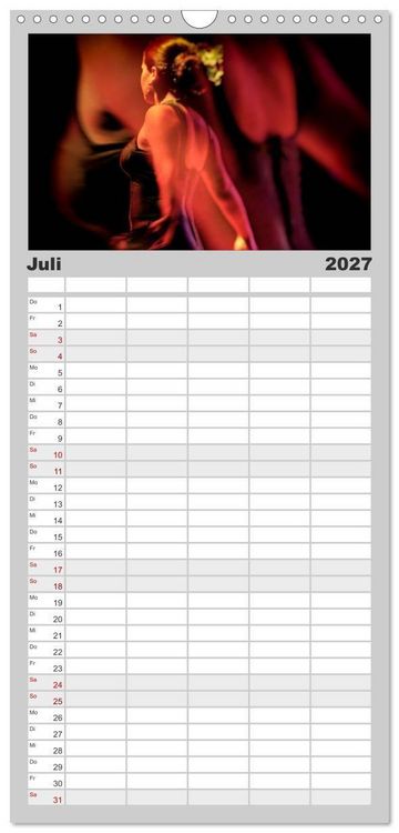 Produktbild: Familienplaner 2027 - Flamenco - Tanz der Leidenschaft mit 5 Spalten (Wandkalender, 21 x 45 cm) CALVENDO