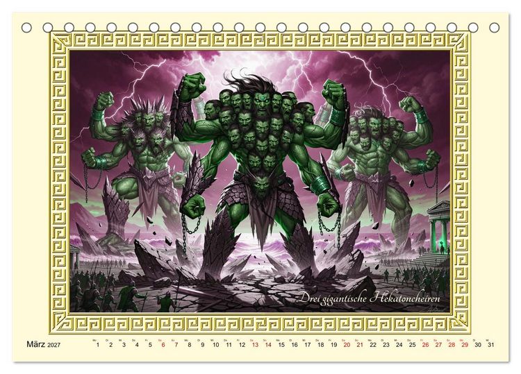 Produktbild: Ungeheuer der griechischen Mythologie (Tischkalender 2027 DIN A5 quer), CALVENDO Monatskalender