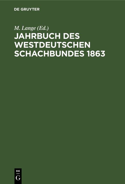 Produktbild: Jahrbuch des westdeutschen Schachbundes, 1863