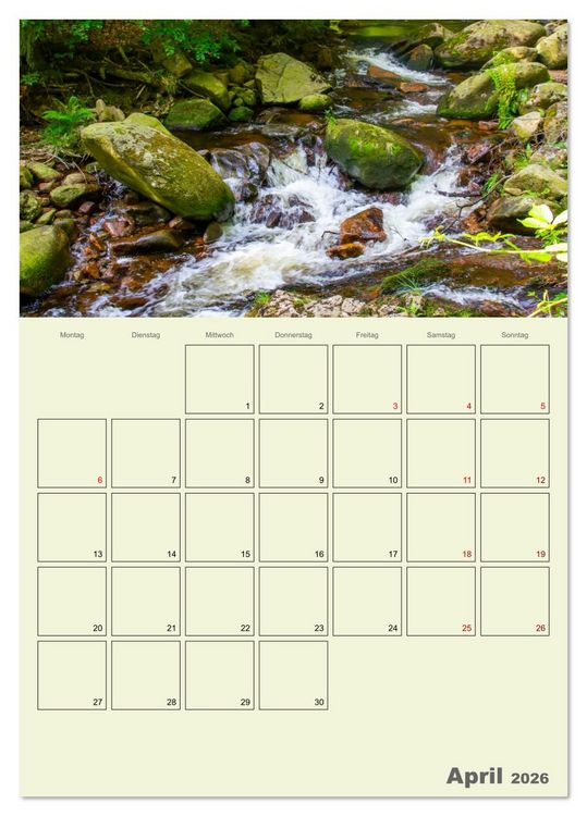 Produktbild: Harzwanderung zu den Ilsef&auml;llen - Terminplaner (Tischkalender 2026 DIN A5 hoch), CALVENDO Monatskalender