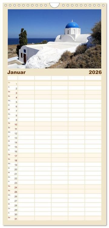 Produktbild: Familienplaner 2026 - Griechenland - Von Epirus bis zu den Inseln mit 5 Spalten (Wandkalender, 21 x 45 cm) CALVENDO