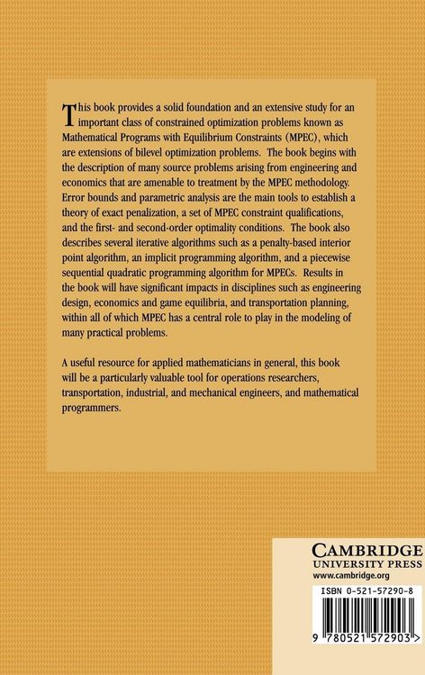 Produktbild: Mathematical Programs with Equilibrium Constraints
