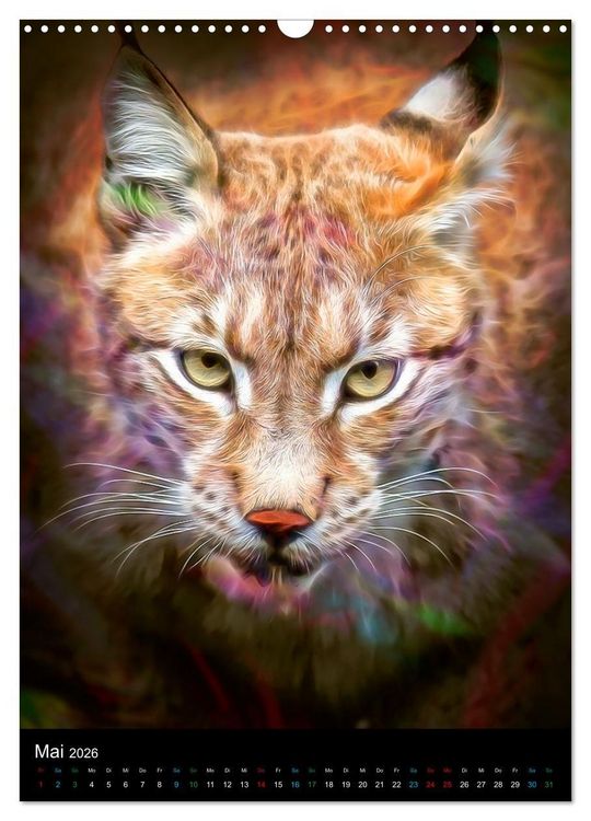 Produktbild: Raubkatzen - Artwork (Wandkalender 2026 DIN A3 hoch), CALVENDO Monatskalender