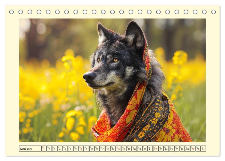 Produktbild: Wilder Style. Modische W&ouml;lfe in der Natur (Tischkalender 2026 DIN A5 quer), CALVENDO Monatskalender
