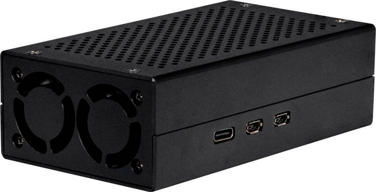 Produktbild: Joy-it ALU CASE for Pi5+M2 HAT / AI Kit SBC-Geh&auml;use Passend f&uuml;r (Entwicklungskits): Raspberry Pi&reg; 5 B inkl. aktiven K&uuml;hler Schwarz