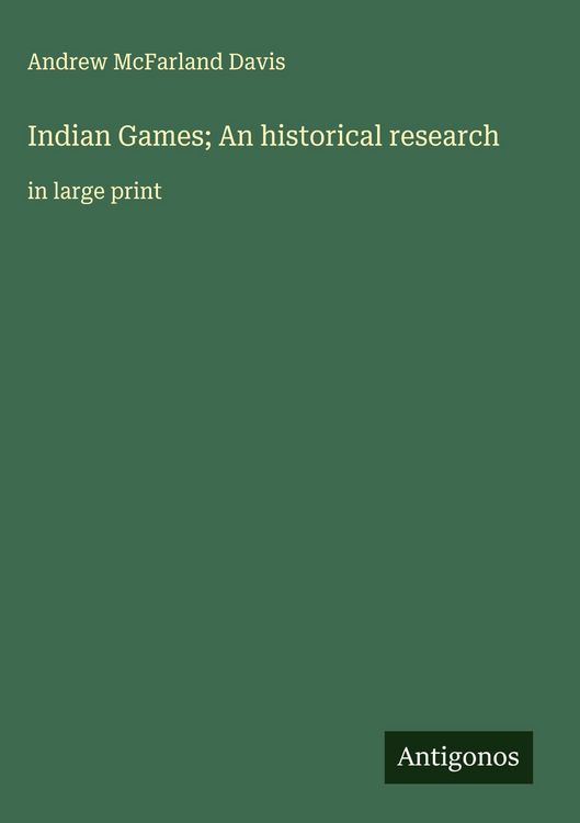 Produktbild: Indian Games; An historical research