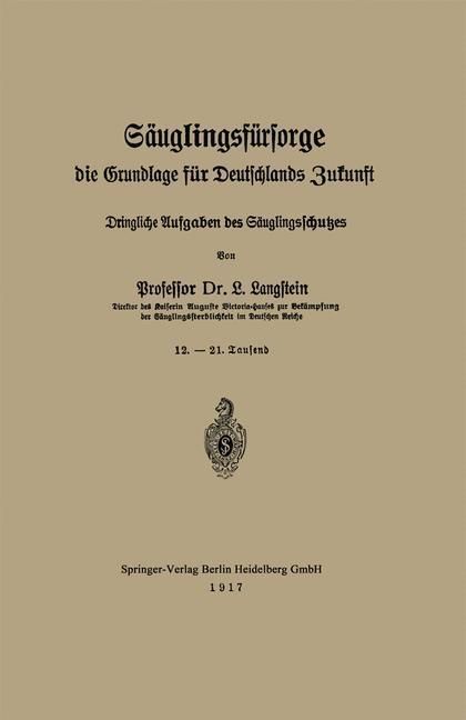 Produktbild: S&auml;uglingsf&uuml;rsorge, die Grundlage f&uuml;r Deutschlands Zukunft