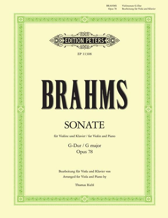 Produktbild: Brahms, J: Violin Sonata No. 1 in G Op. 78 (Transcribed for