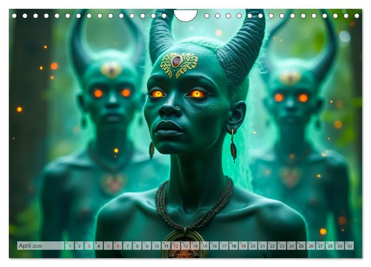Produktbild: Afrikanische Mythologie - G&ouml;tter, Helden und Monster (Wandkalender 2026 DIN A4 quer), CALVENDO Monatskalender