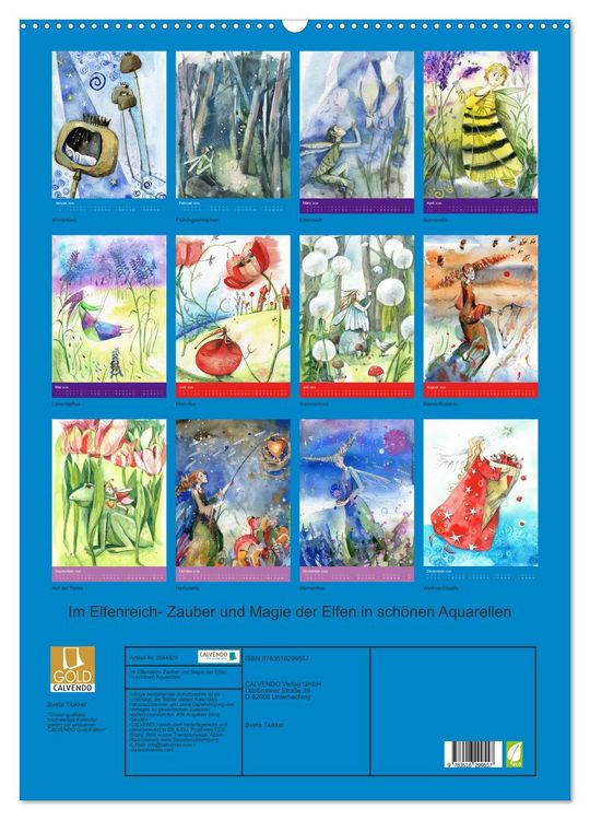 Produktbild: Im Elfenreich- Zauber und Magie der Elfen in sch&ouml;nen Aquarellen (Wandkalender 2026 DIN A2 hoch), CALVENDO Monatskalender