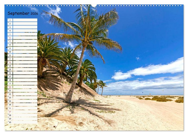 Produktbild: FUERTEVENTURA Geburtstagskalender mit Planerfunktion (Wandkalender 2026 DIN A2 quer), CALVENDO Monatskalender