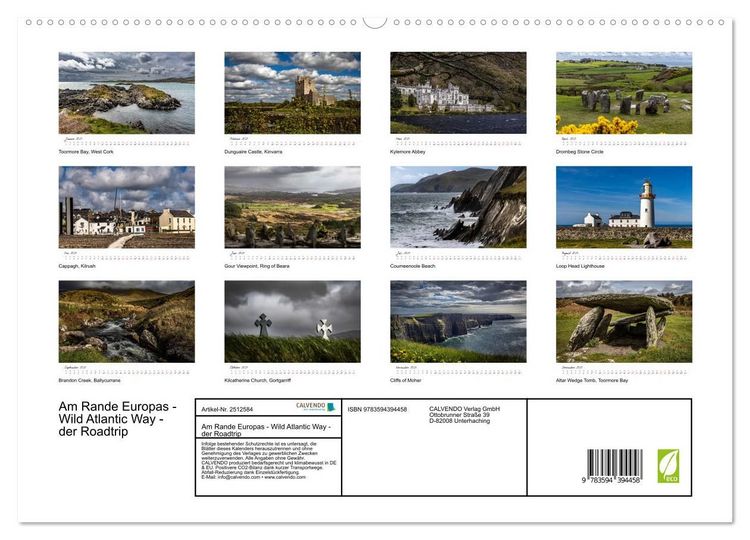 Produktbild: Am Rande Europas - Wild Atlantic Way - der Roadtrip (hochwertiger Premium Wandkalender 2027 DIN A2 quer), Kunstdruck in Hochglanz
