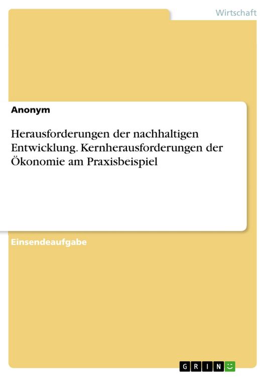 Produktbild: Herausforderungen der nachhaltigen Entwicklung. Kernherausforderungen der &Ouml;konomie am Praxisbeispiel