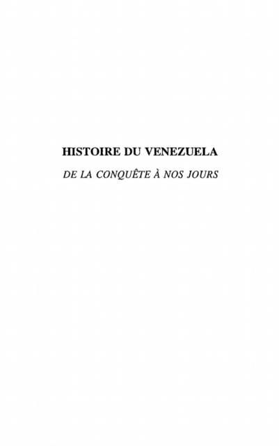 Produktbild: Histoire Du Venezuela