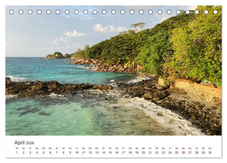 Produktbild: In Gedanken auf den Seychellen (Tischkalender 2026 DIN A5 quer), CALVENDO Monatskalender